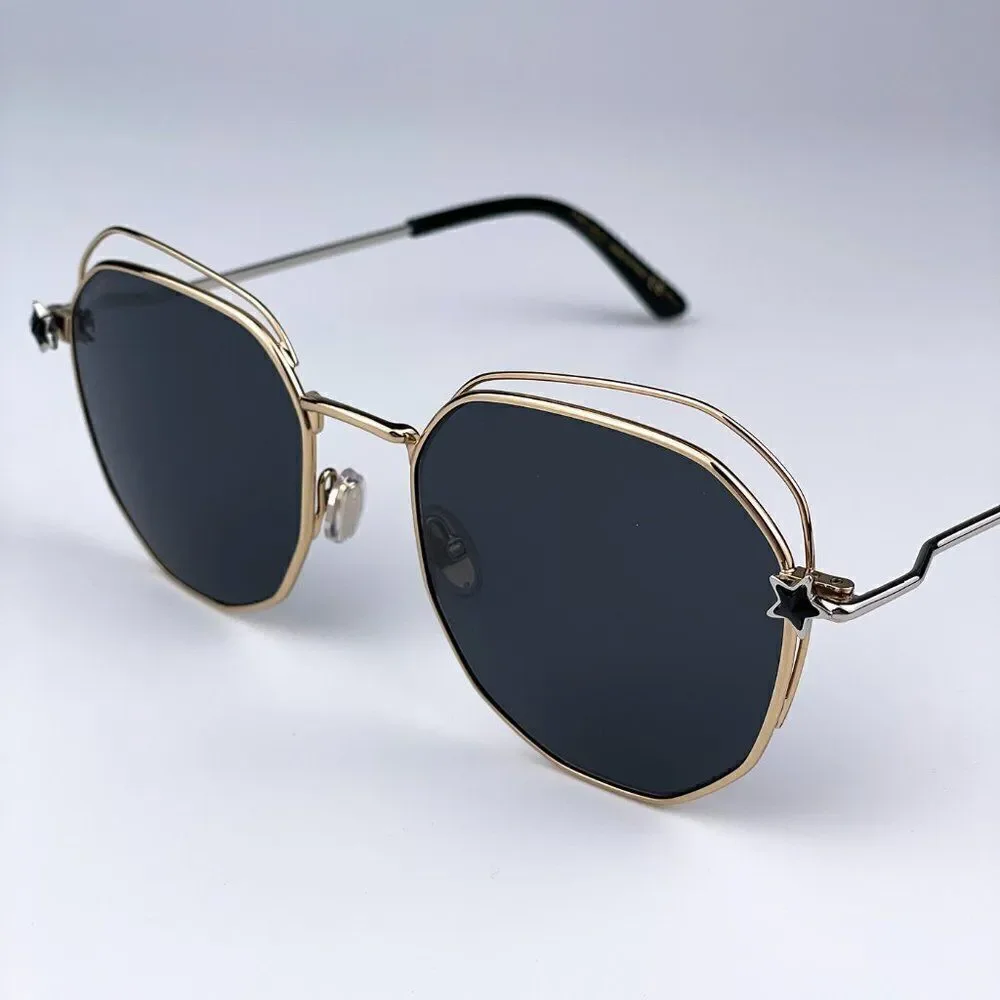 SALE! NEW Jimmy Choo FRANNY/S J5G Gold Dark Gray Round Steel Women Sunglasses